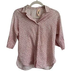 Lady Arrow Pink Floral Blouse – Cottagecore 70s Style L